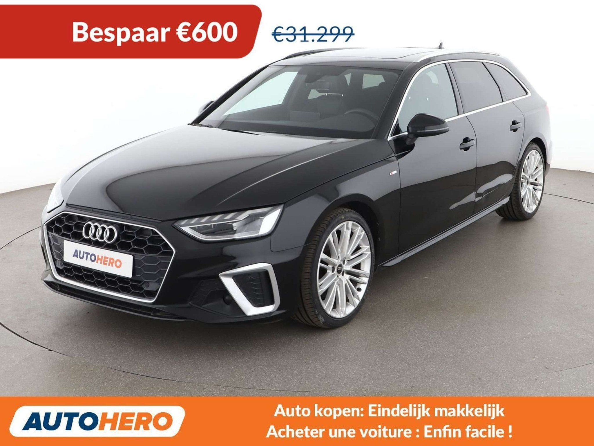 Audi A4 35 TFSI Mild-Hybrid S line (bj 2024, automaat), Auto's, Gebruikt, 110 kW, 1984 cc, Zwart