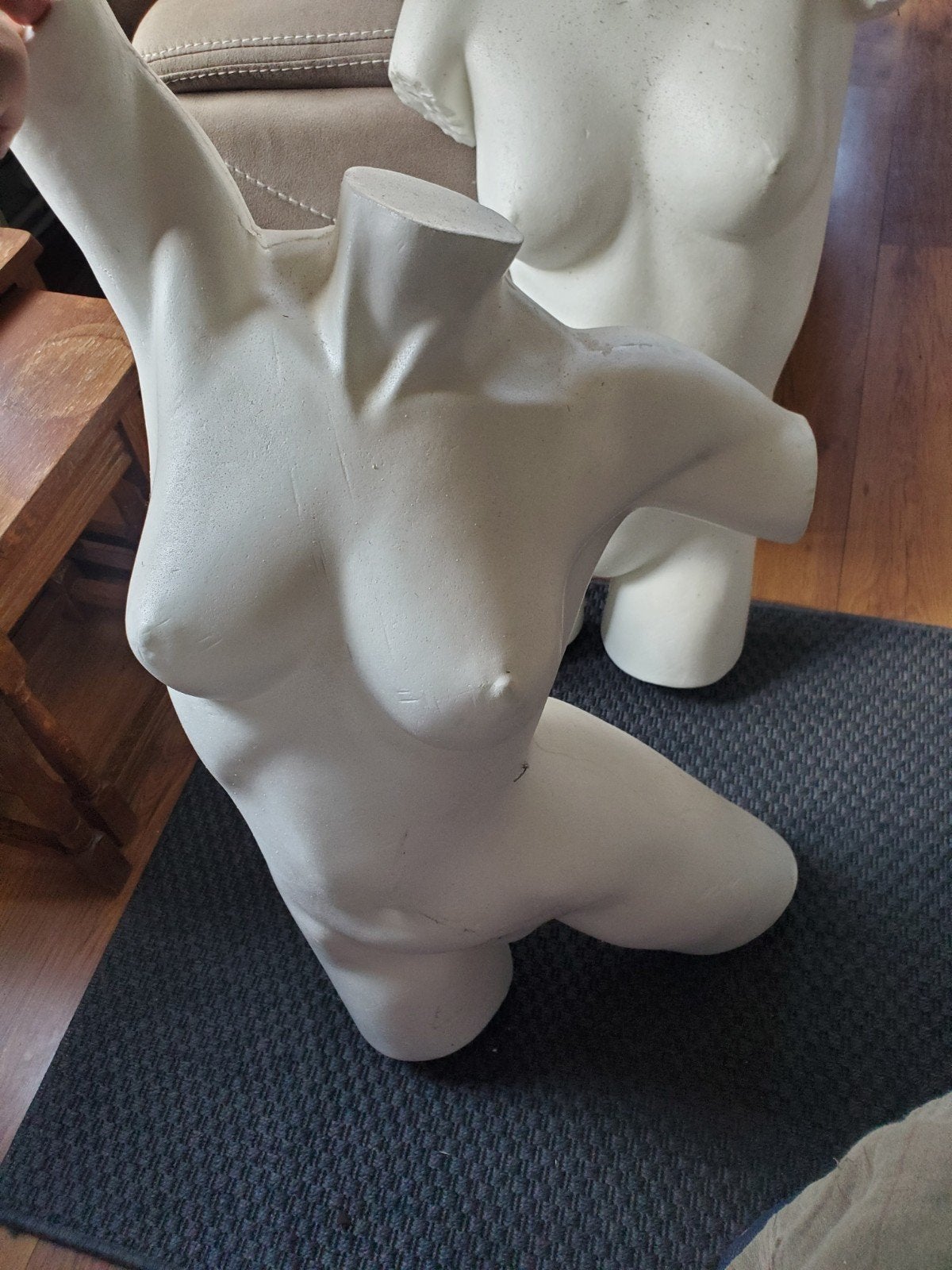 Twee witte vrouwelijke torso-paspoppen te koop, Sint Kruis, Enlèvement