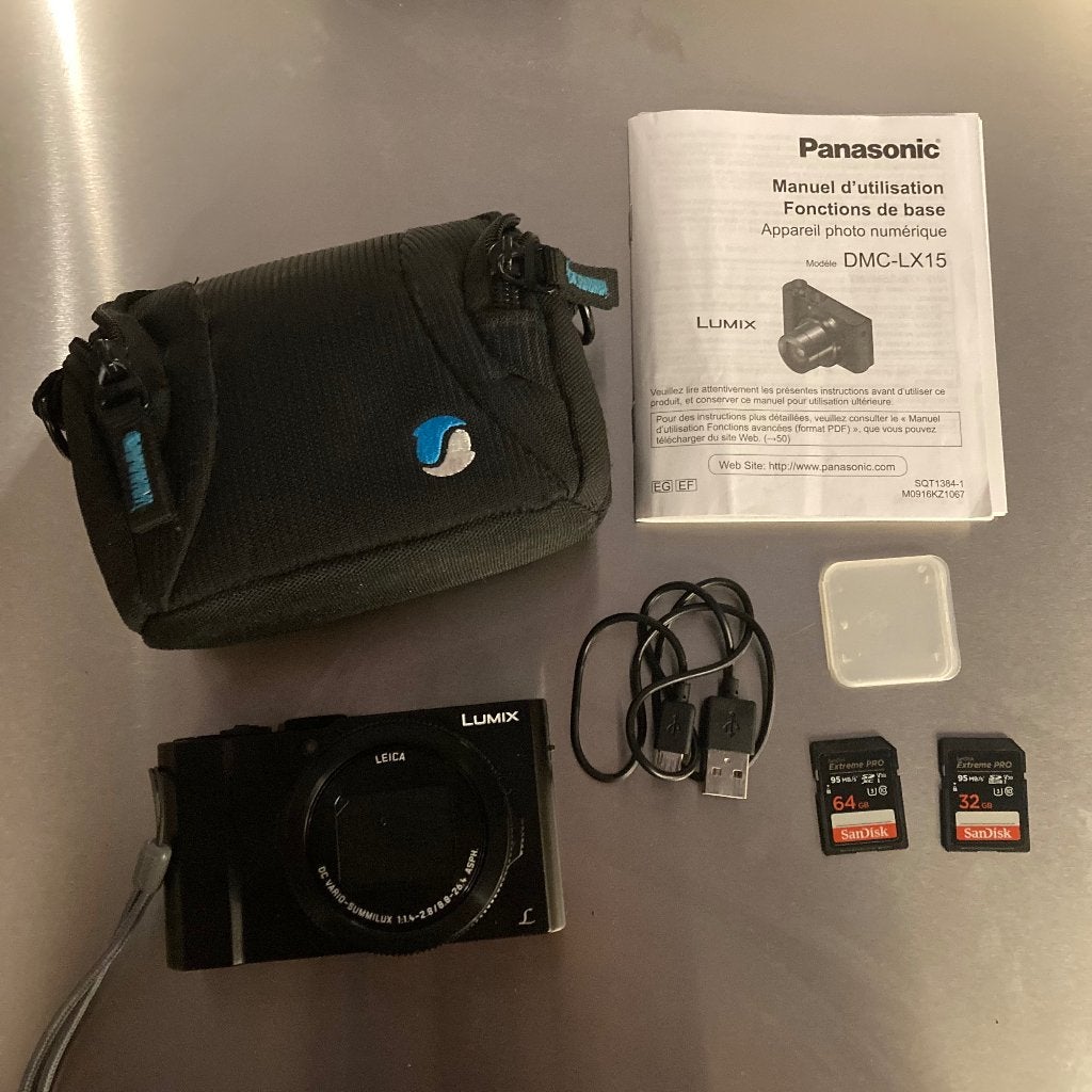 Appareil photo - Panasonic Lumix DMC LX-15 + accessoires, TV, Hi-fi & Vidéo, Manuel, Panasonic, Moins de 4 fois, Comme neuf