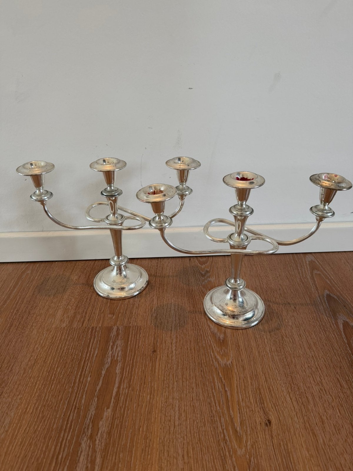 Verzilverde kandelaars, Ophalen of Verzenden, Zilver