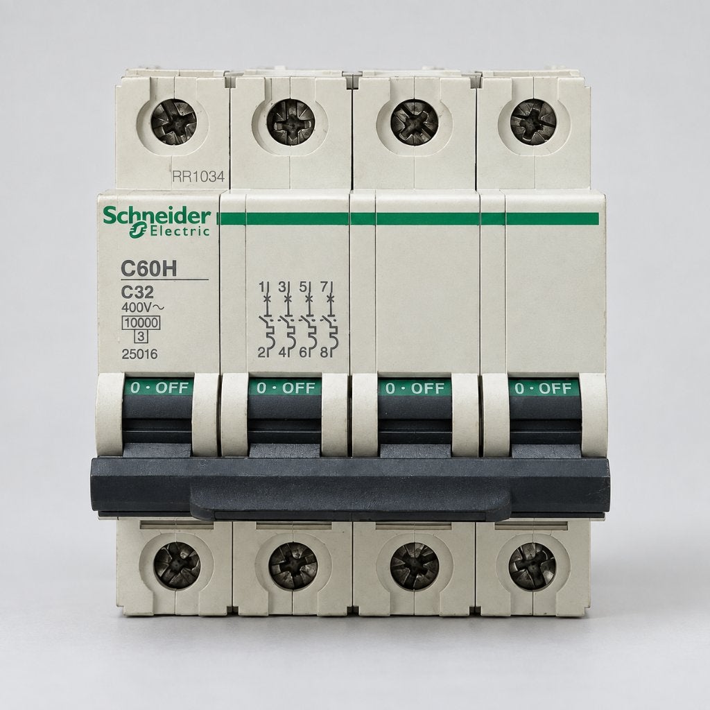 Disjoncteur Schneider C60H C32 – 4 pôles – 400 V – 10 kA, Enlèvement ou Envoi, Comme neuf, Schneider Electric, Disjoncteur différentiel