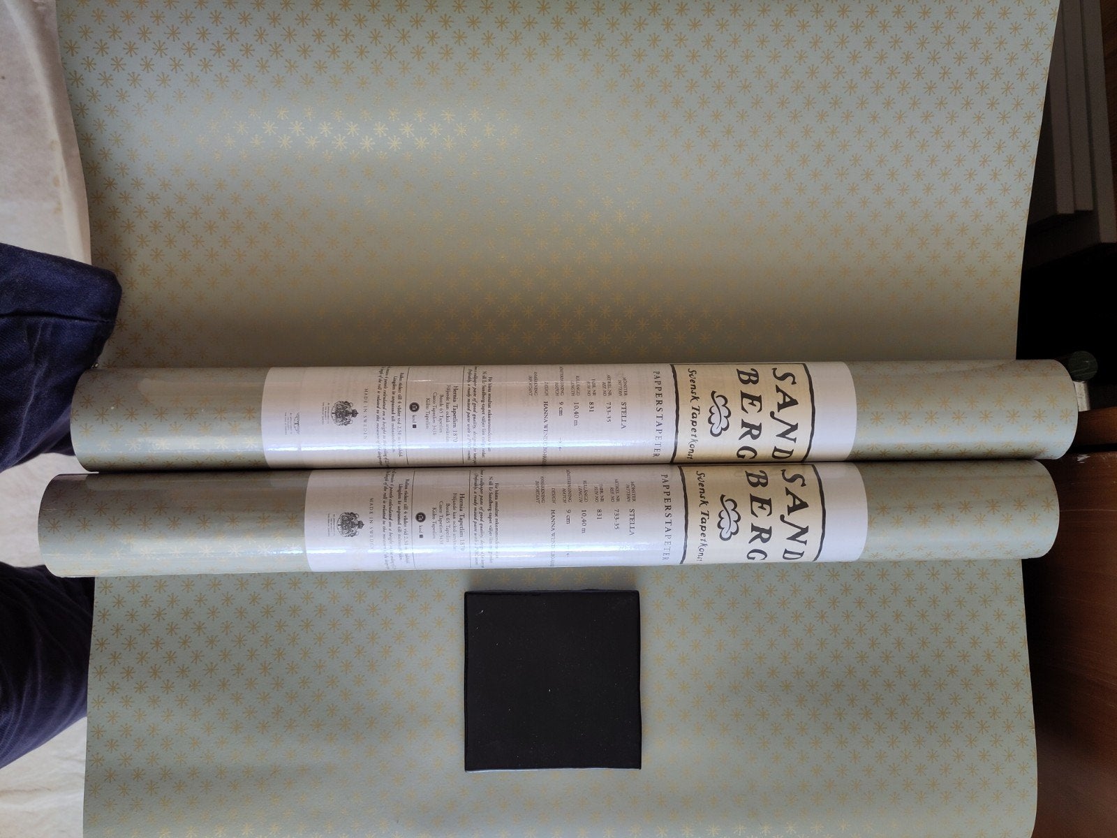 Papier peint scandinave sauge et doré, Enlèvement, Papier peint, Doré, Scandinave
