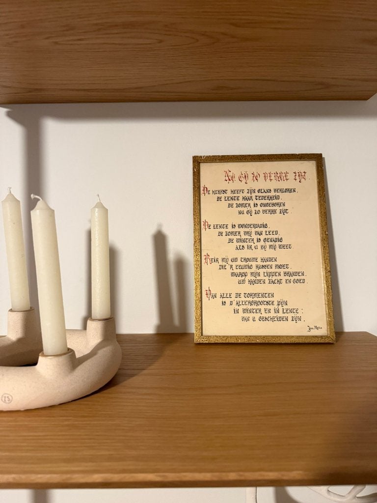 kader met gedicht uit 1949 door Jan Melis, Antiquités & Art, Curiosités & Brocante, Enlèvement ou Envoi