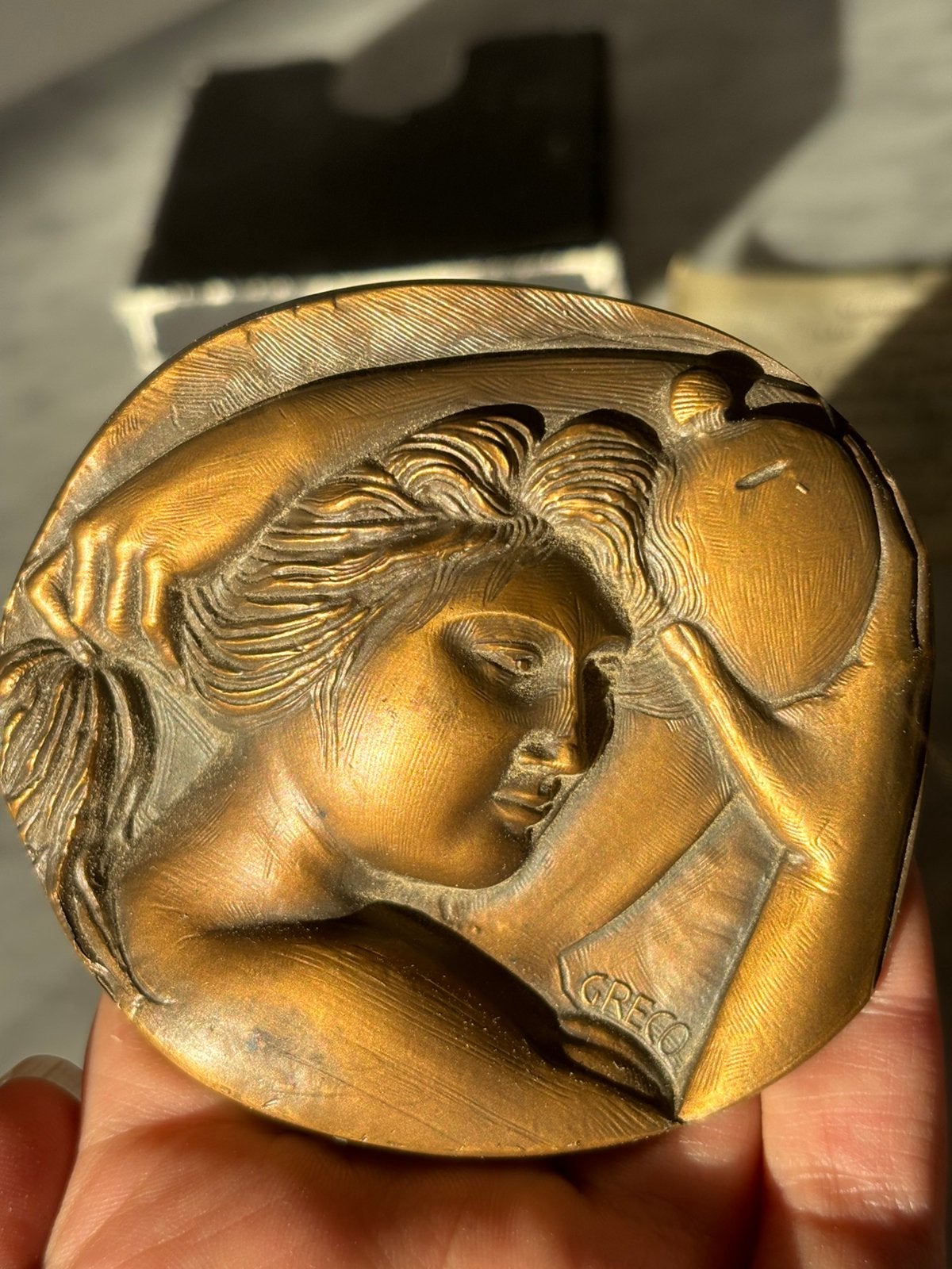 Bronzen Medaille van beeldhouwer Emilio Greco, Antiek en Kunst, Ophalen