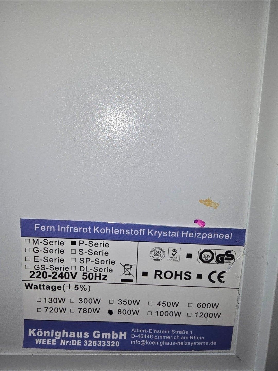 Westfalia Infrarood Verwarming 800W (3 stuks), Hoog rendement (Hr), Overige typen, Nieuw, Ophalen of Verzenden