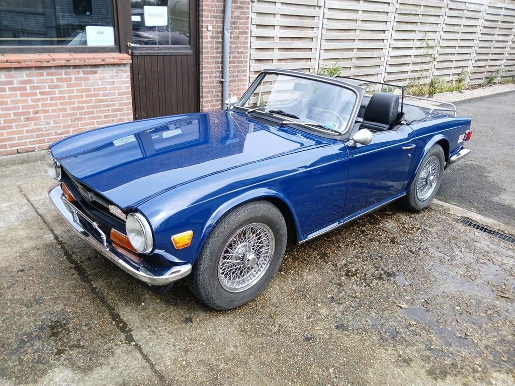 Triumph TR6, Auto's, Oldtimers, Achterwielaandrijving, Zwart, Cabriolet, Blauw