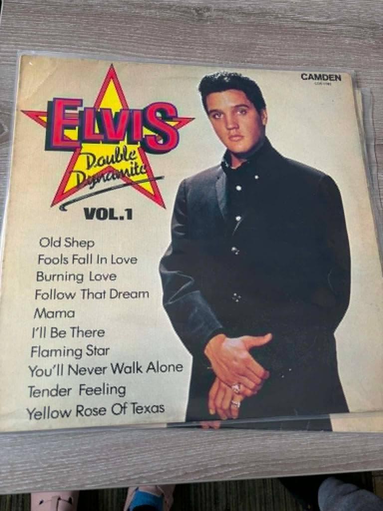 Elvis lp, Double Dynamite, vol. 1,Engelse persing,blue label, 12 pouces, Housse de protection extérieure, Enlèvement ou Envoi