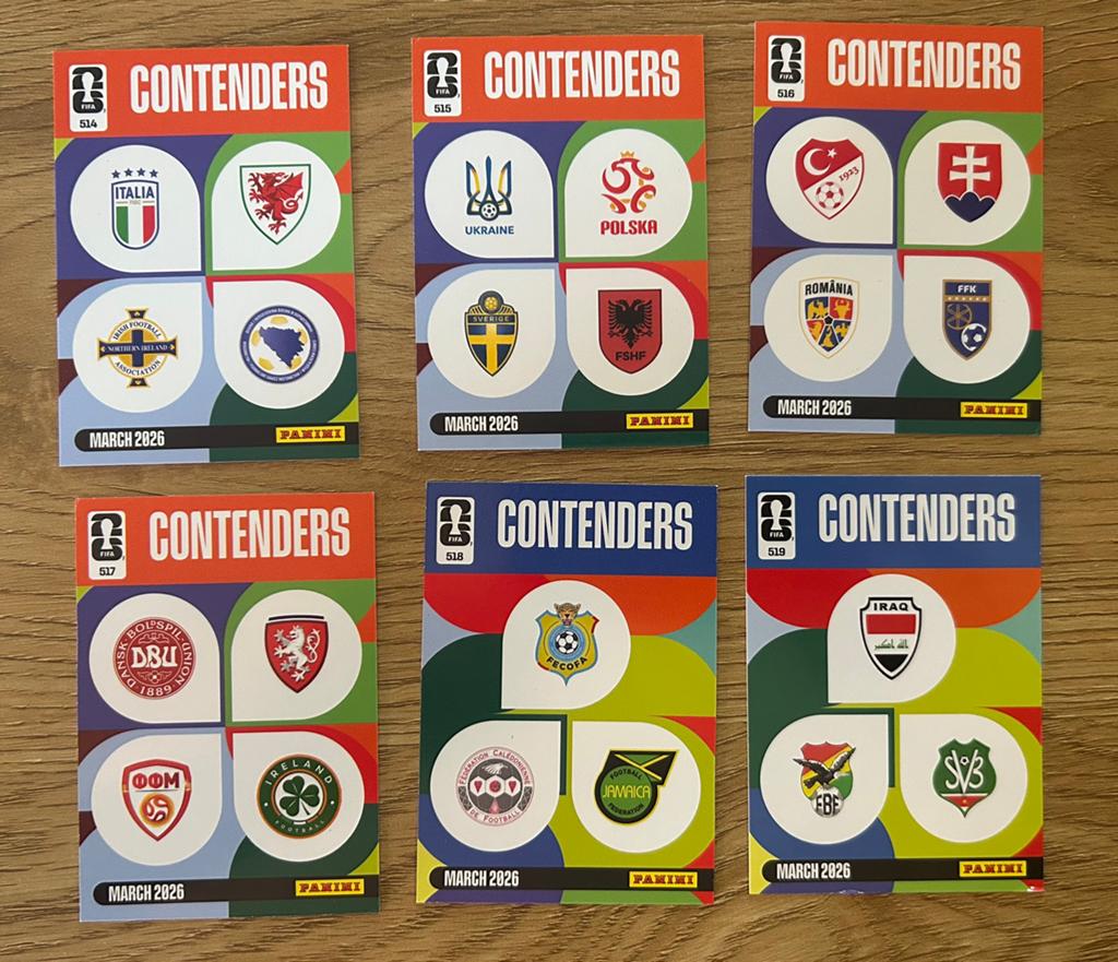 Panini  Fifa world cup 2026 Adrenalyn 6 CONTENDERS LOGOS, Ophalen of Verzenden, Nieuw, Meerdere plaatjes