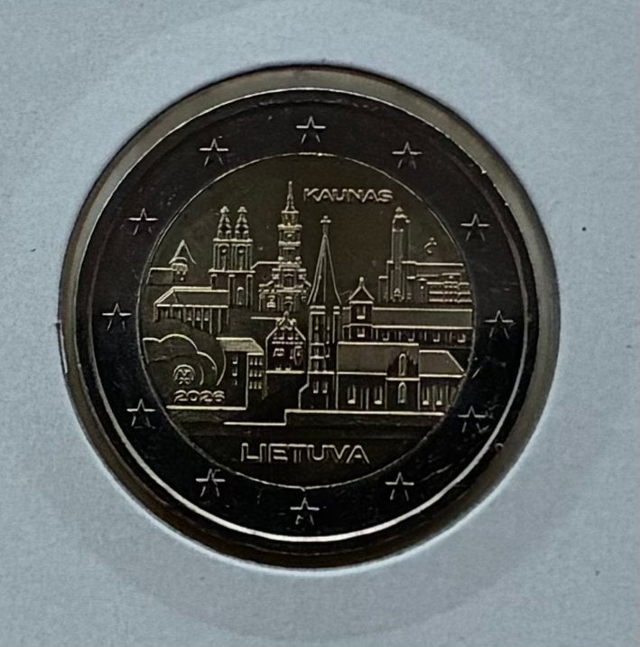 2€ Lituanie 2026 - Ville de Kaunas - UNC, Envoi, Autres pays, 2 euros, Monnaie en vrac
