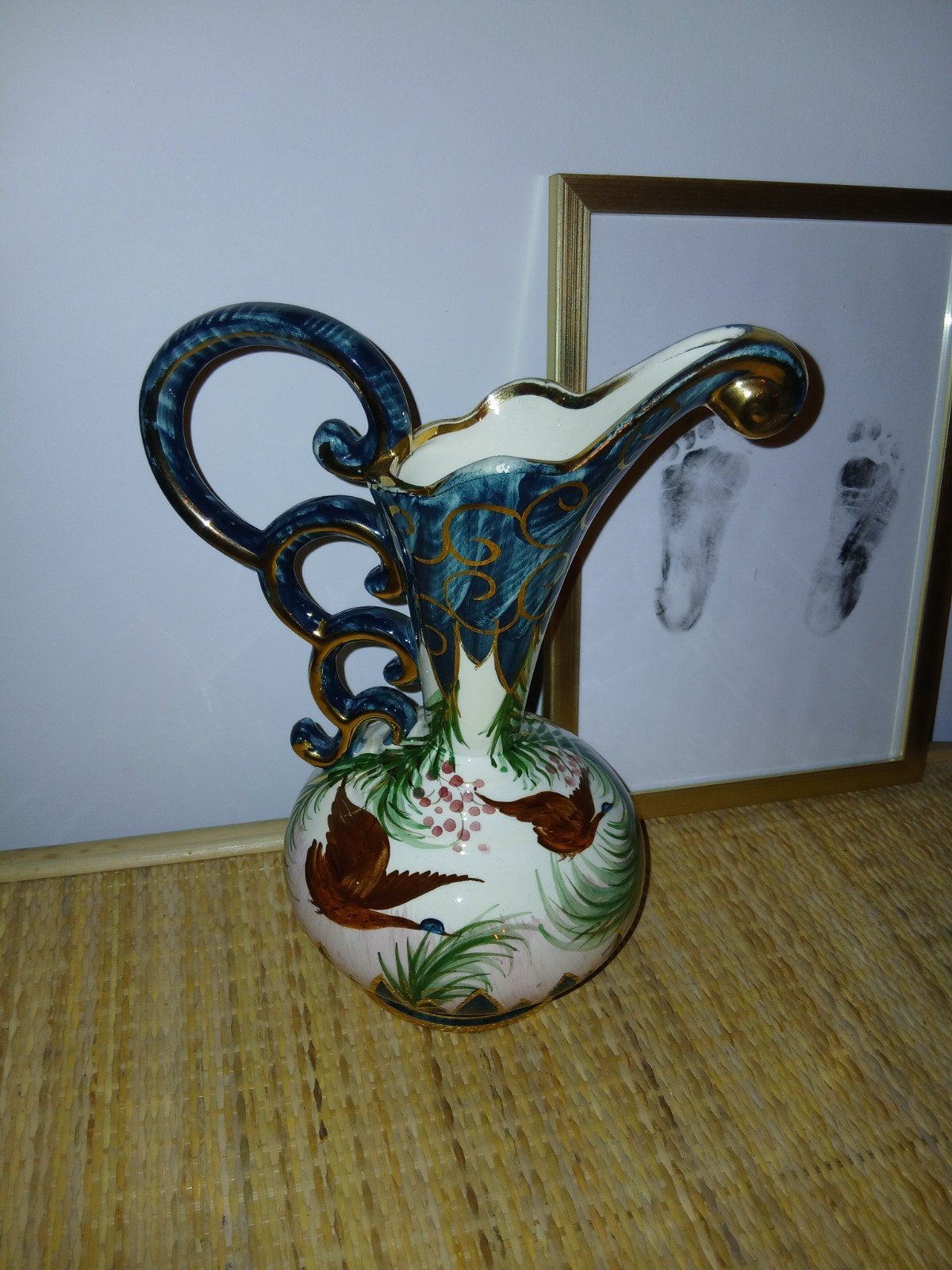 Prachtige Vintage Keramische Schenkkan H. Béquet Quaregnon –, Antiek en Kunst, Ophalen of Verzenden