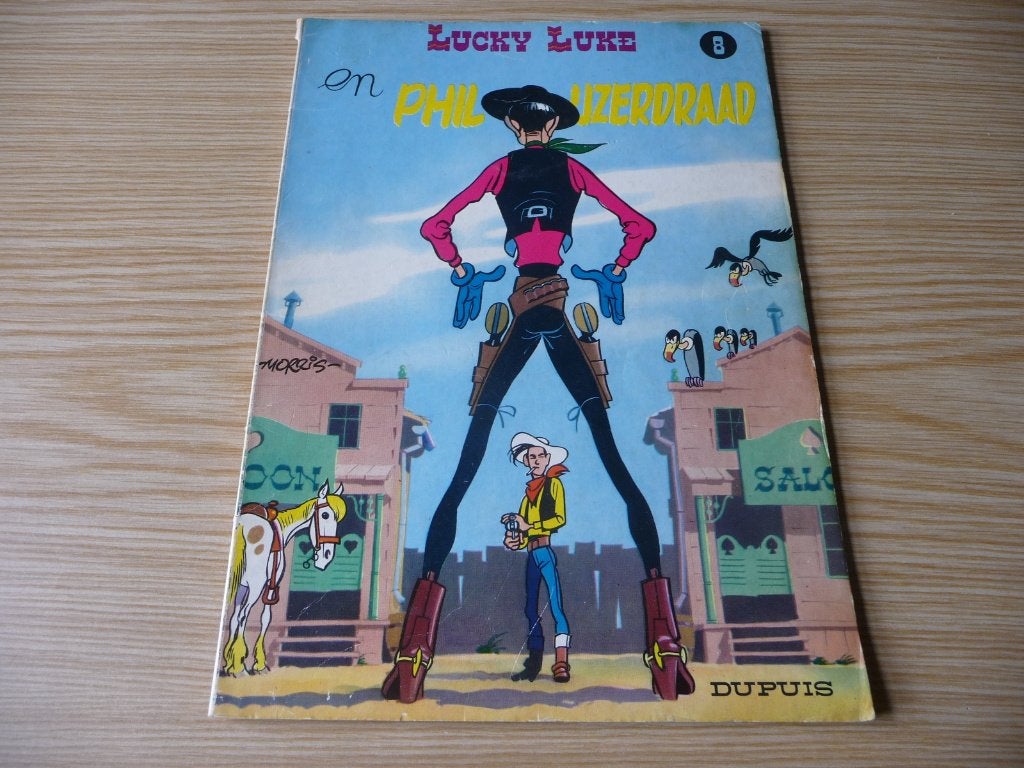 Lucky Luke 8. Phil Ijzerdraad 1977  €4, Eén stripboek, Ophalen of Verzenden, Zo goed als nieuw, Morris