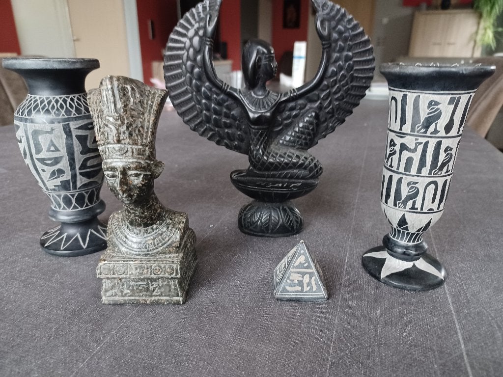 Egyptische decoratie - 5 stuks, Antiek en Kunst, Kunst | Niet-Westerse kunst, Afrika, Ophalen, Beeld