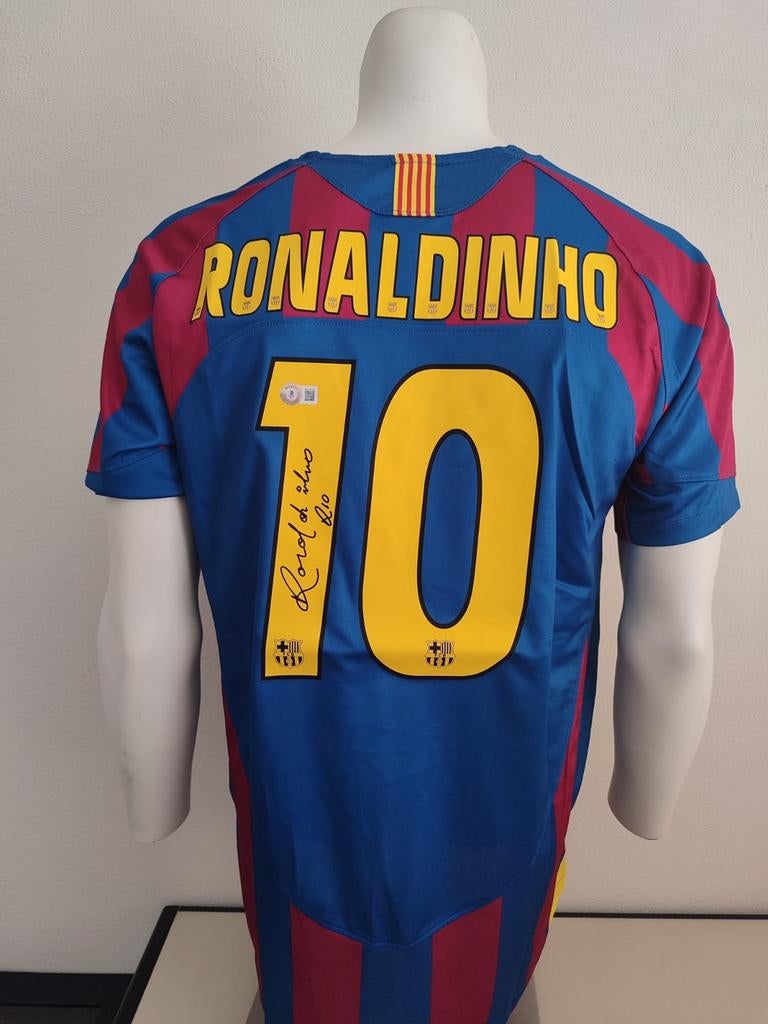 Ronaldinho gesigneerd Fc Barcelona shirt met Beckett coa, Ophalen of Verzenden, Nieuw, Shirt