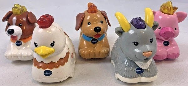 VTech Zoef Zoef Animals Set de 5 pièces, 2 chiens, poulet, c, Envoi, Comme neuf, 6 mois à 2 ans