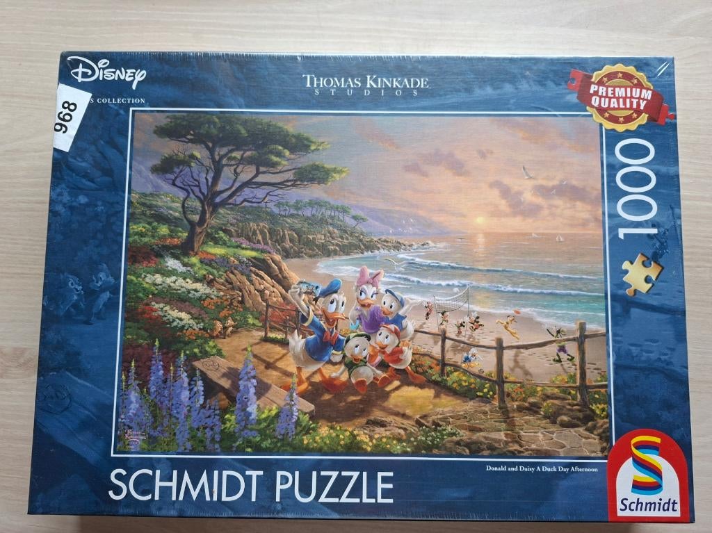 Schmidt puzzel - Disney, Donald en Daisy l 1000 st (Sealed), Hobby en Vrije tijd, Ophalen of Verzenden, 500 t/m 1500 stukjes, Nieuw