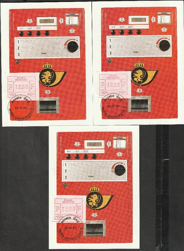 Complete set (9) FRAMA 29-10-84, Ophalen of Verzenden, Gestempeld, 1e dag stempel, Gestempeld