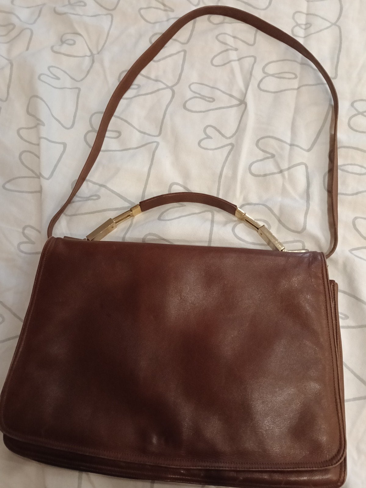 Sac à main en cuir lisse, Enlèvement, Utilisé, Brun, Sac à main