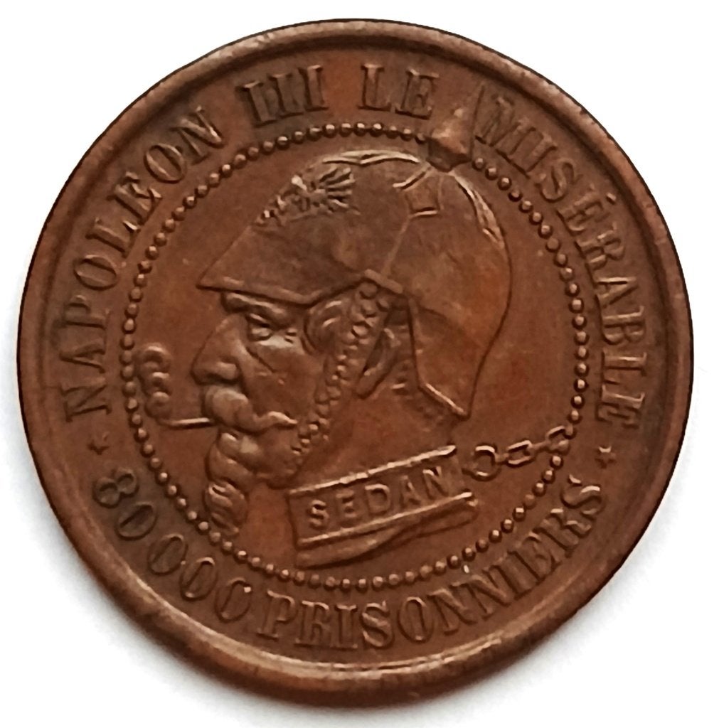 satirische medaille napoleon le miserable 80000 prisonniers, Ophalen of Verzenden, Overige materialen