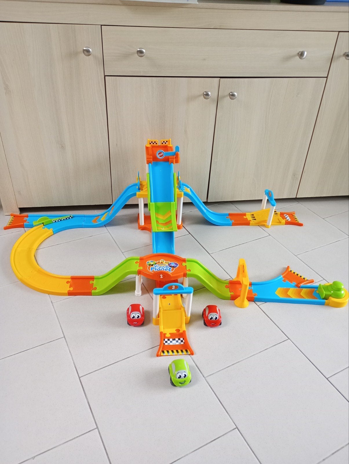 Circuit de voitures Smoby Vroom Planet + 3 voitures, Enlèvement ou Envoi, Circuit