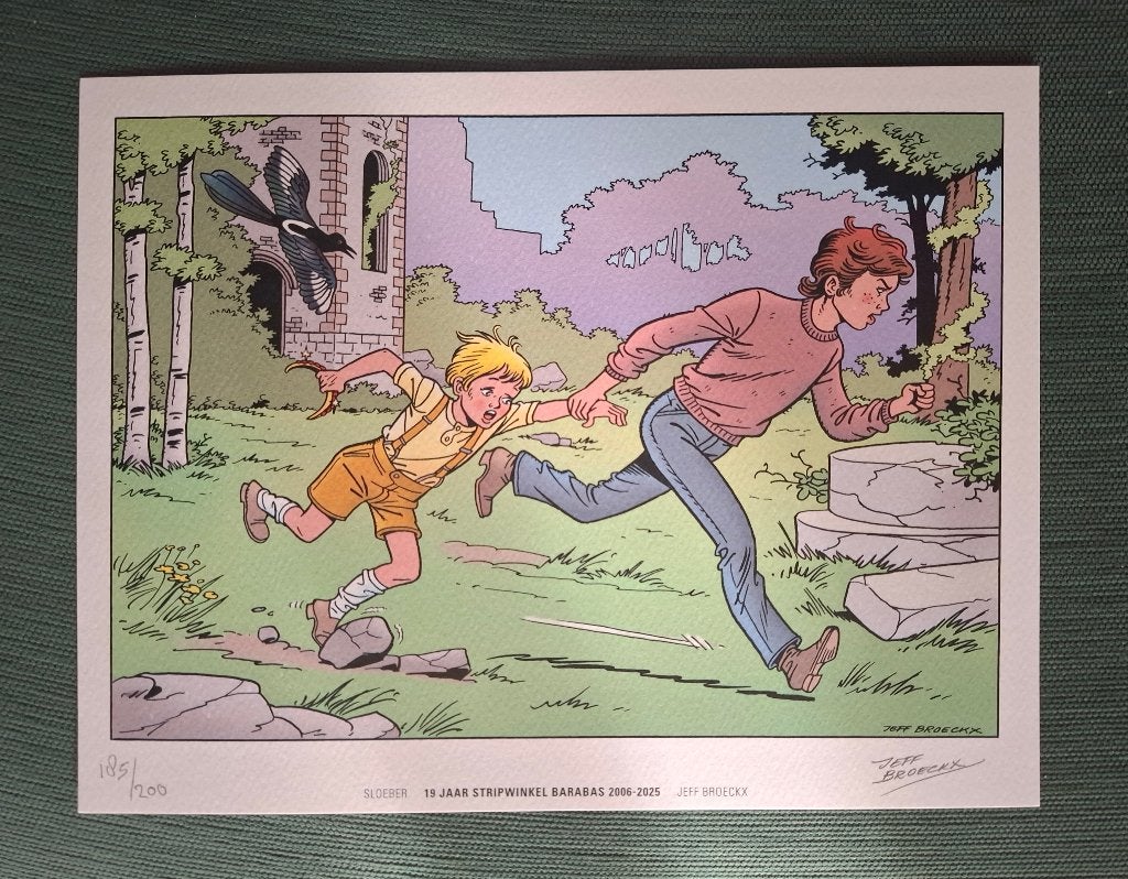 Sloeber strip afbeelding Jeff Broeckx, gelimiteerde oplage, Boeken, Verzenden, Nieuw, Jeff Broeckx