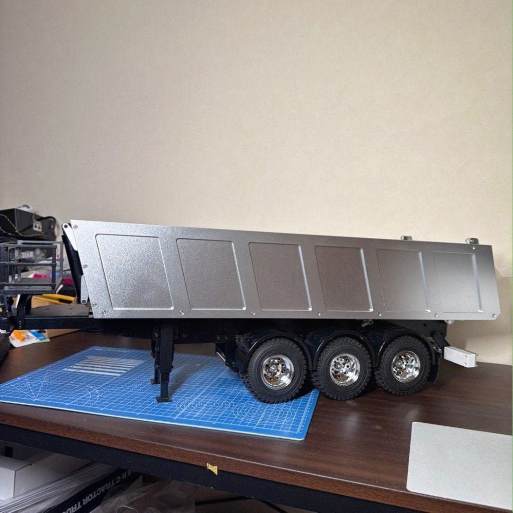 1/14 Trailer 3-Axle Dump Truck, Hobby & Loisirs créatifs, Modélisme | Voitures & Véhicules, Camion, Enlèvement ou Envoi, Plus grand que 1:32