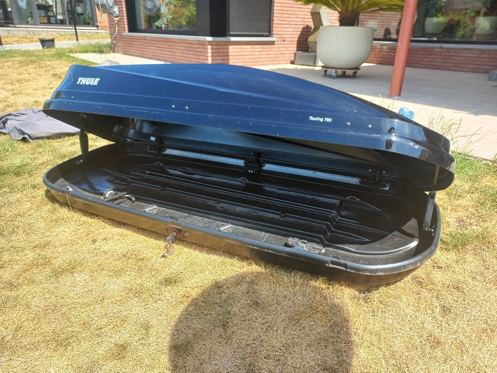 Zwarte Thule Touring 780 dakkoffer, 420l inhoud, 196x78x43cm, Auto diversen, Dakkoffers, Ophalen
