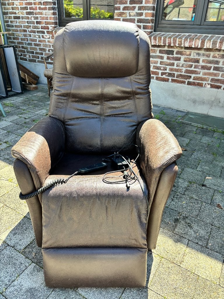 Elektrische relaxzetel, Huis en Inrichting, Ophalen, Gebruikt, Leer