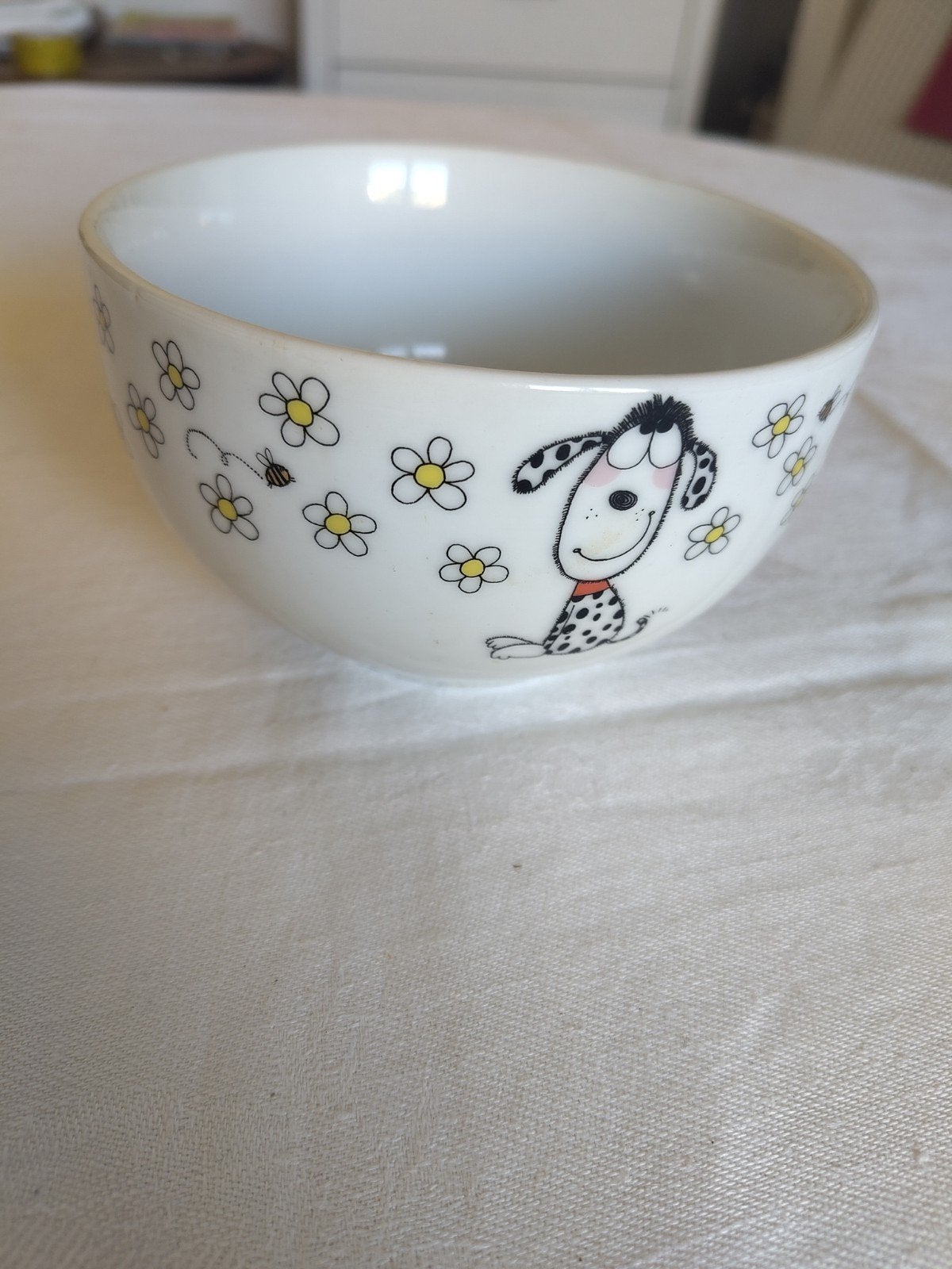 Bol Siaki porcelaine motif chien & fleurs - Ixelles / Envoi, Antiquités & Art, Enlèvement ou Envoi