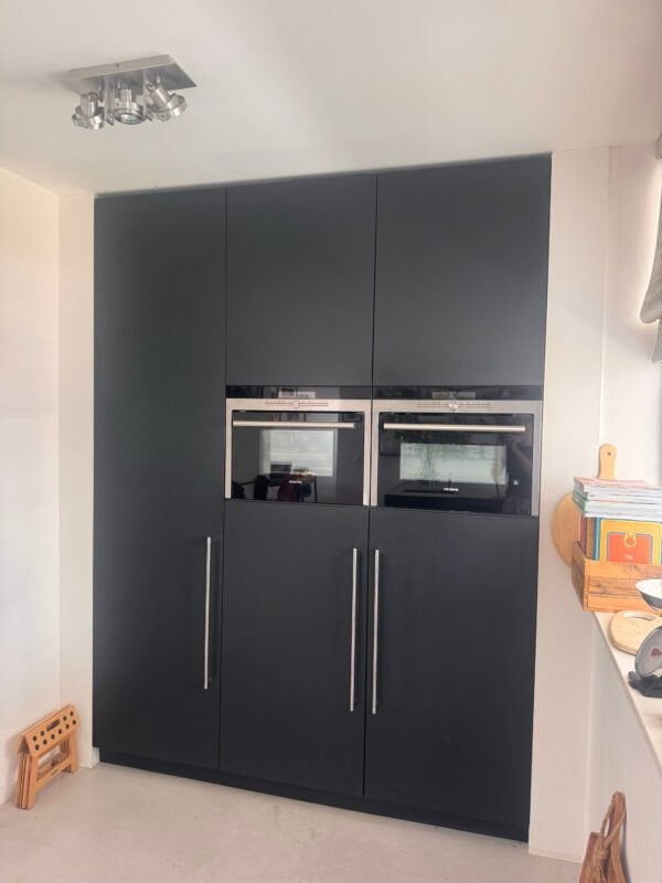 ✨ CUISINE EN ÎLOT NOIR SANS POIGNÉES ✨, Enlèvement ou Envoi, Composite, Comme neuf, Cuisine à mur double