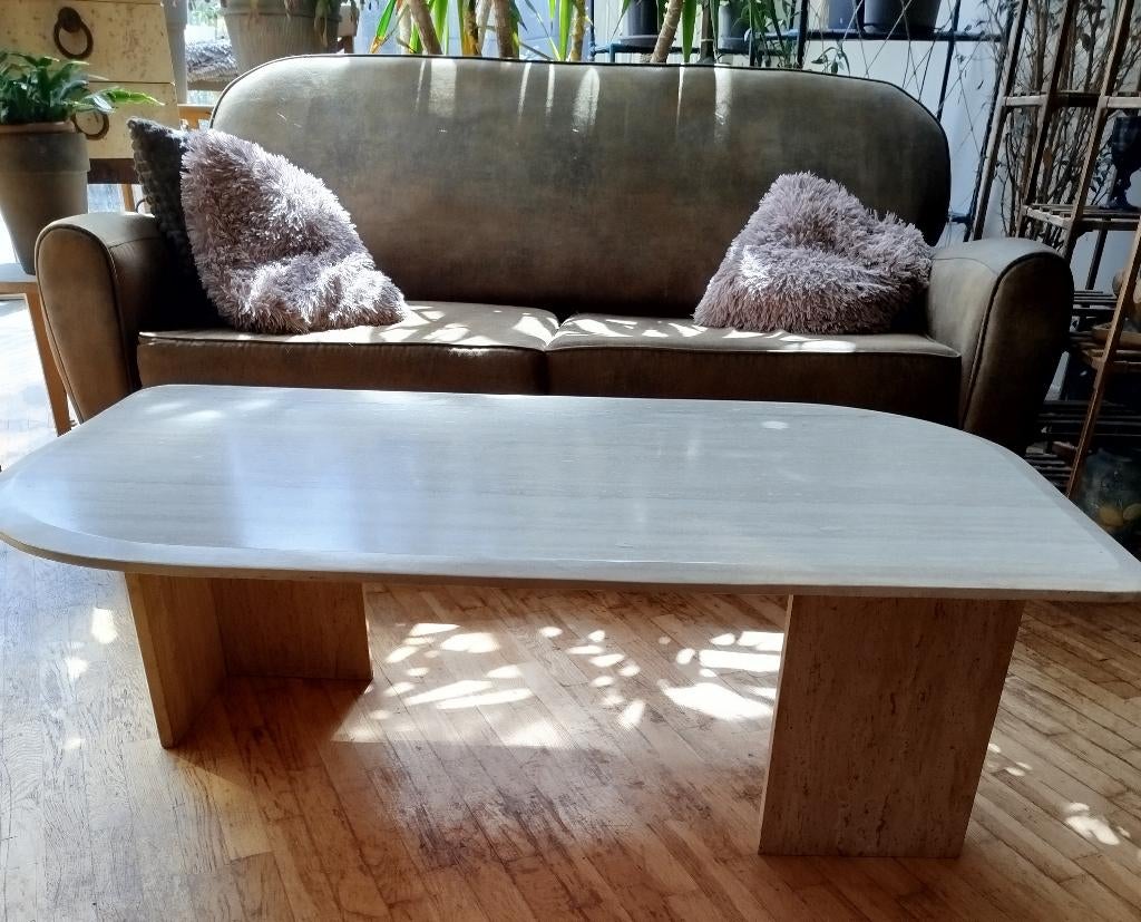 Table de salon en travertin, 100 à 150 cm, Moins de 50 cm, Enlèvement, Utilisé