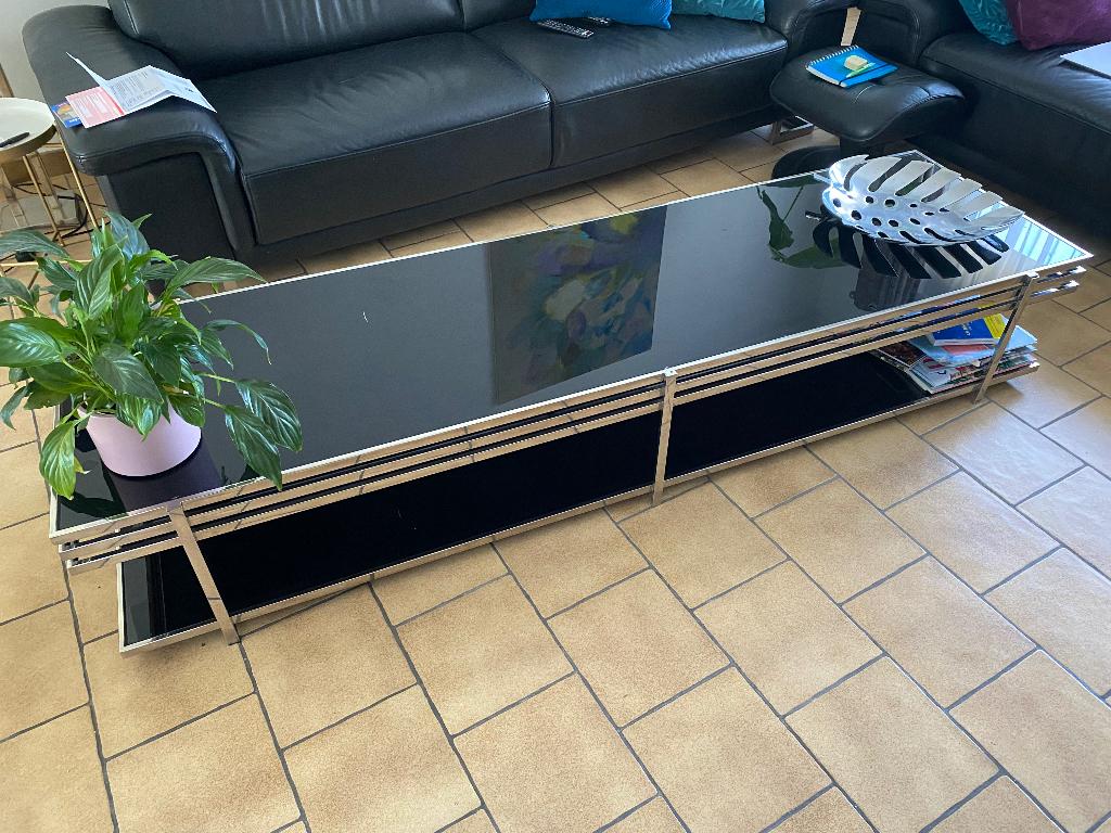 Table basse, Moins de 50 cm, 200 cm ou plus, Verre, Comme neuf