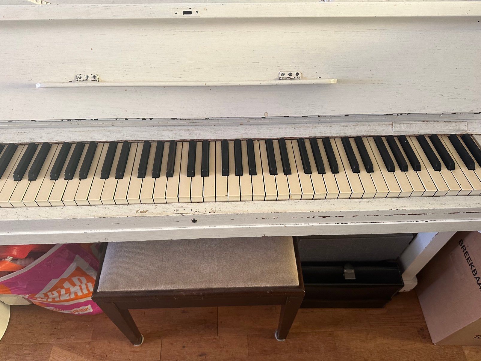 Piano gratuit, Musique & Instruments, Pianos, Piano, Blanc, Enlèvement