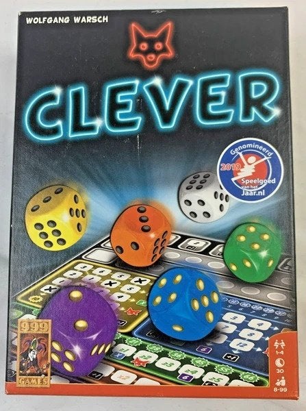 999 Games Clever Dobbelspel compleet Gezelschapsspel spel, Hobby en Vrije tijd, Een of twee spelers, Verzenden, Zo goed als nieuw