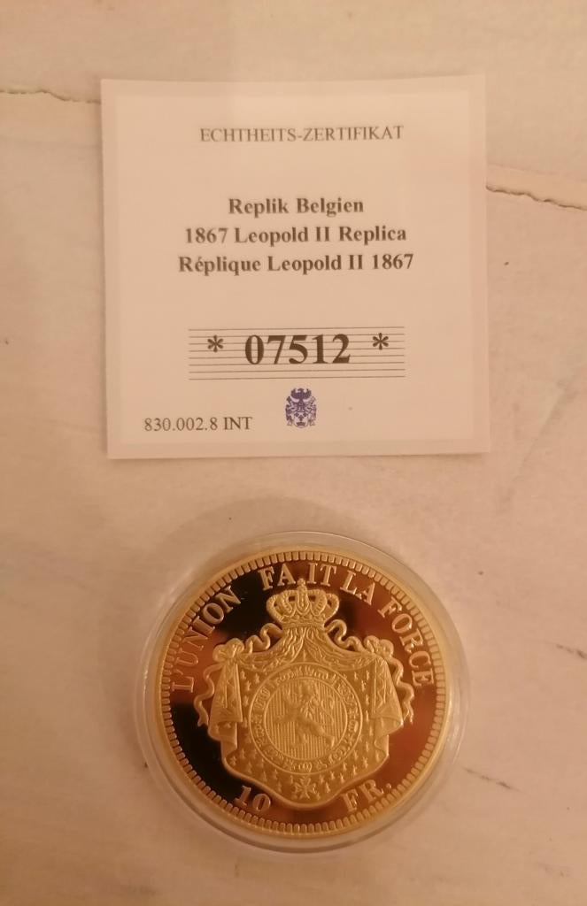 Médaille 1867. Leopold roi des Belges, Postzegels en Munten, Ophalen of Verzenden