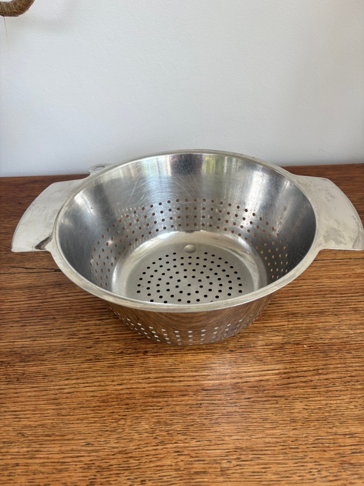 Groot vergiet van Rösle in inox 5,5l, Huis en Inrichting, Ophalen, Inox, Gebruikt, Met handvatten