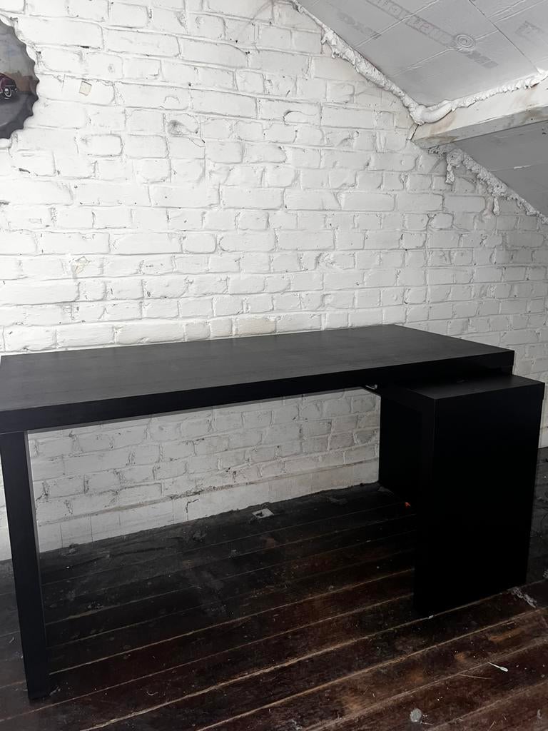 Bureau MALM IKEA - tablette coulissante - Brun Noir, Ophalen, Gebruikt, Bureau