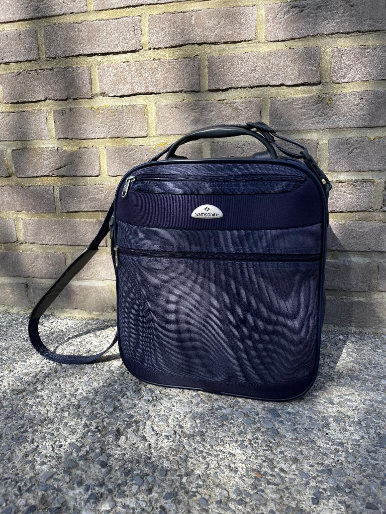 Samsonite blauwe tas/aktetas, Handtassen en Accessoires, Tassen | Schoudertassen, Gebruikt, Overige merken, Blauw, Ophalen