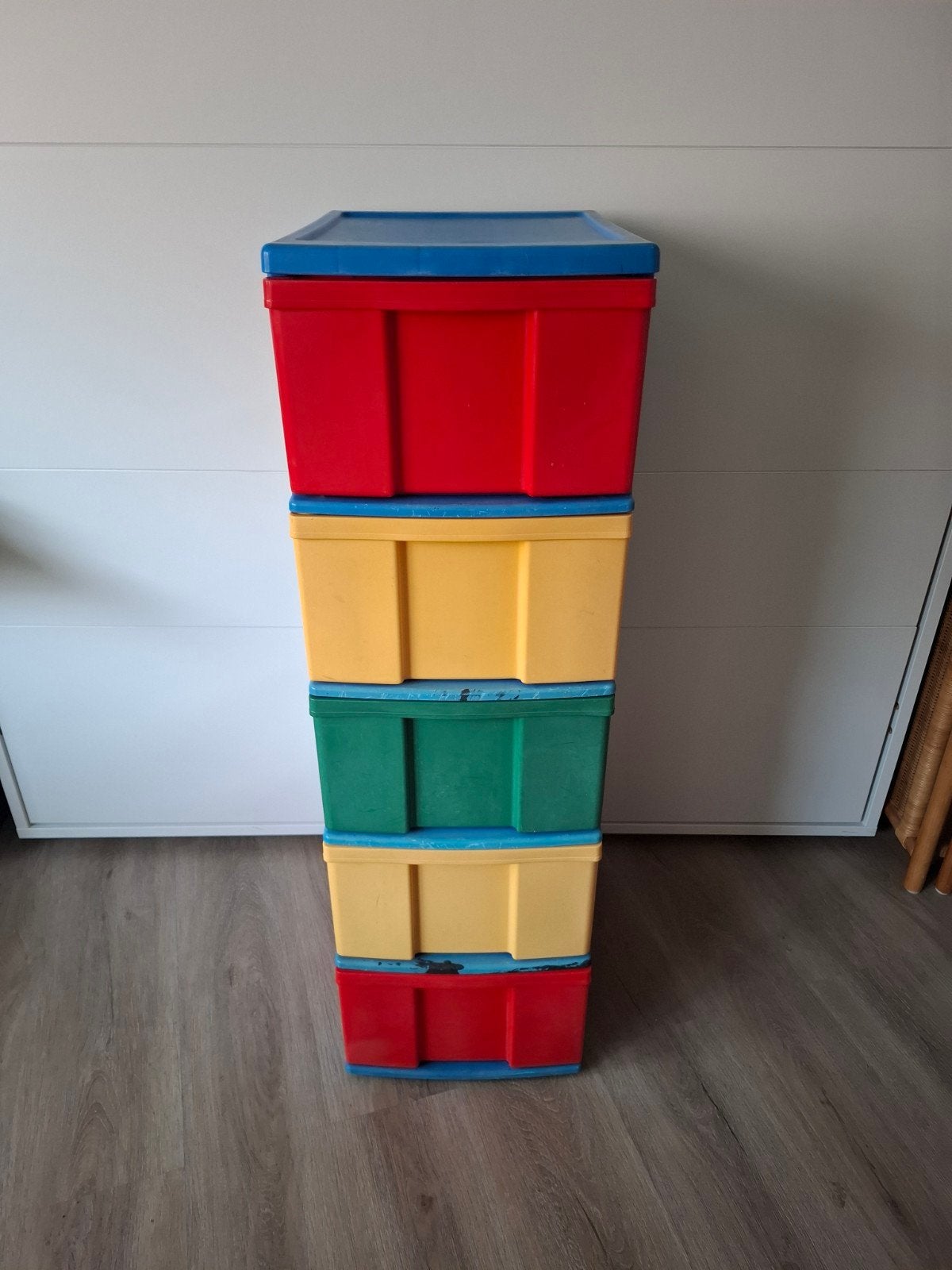 Tour de 5 bacs de rangement colorés pour ranger les jouets, Enlèvement, Utilisé, Autres types