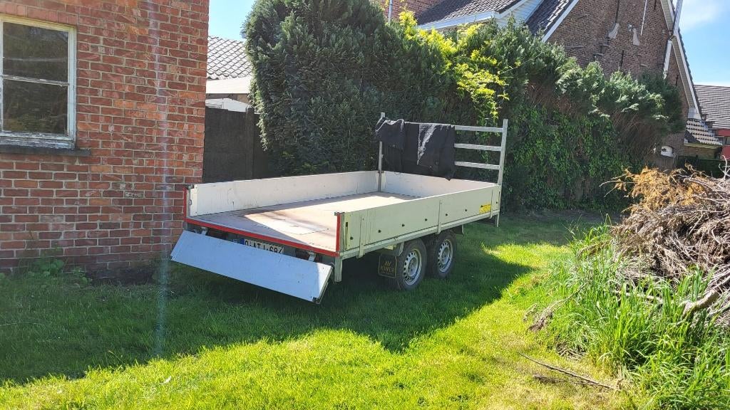 Camion à plateforme à double essieu freiné Anssem 2000kg, Autos : Divers, Remorques, Enlèvement, Comme neuf