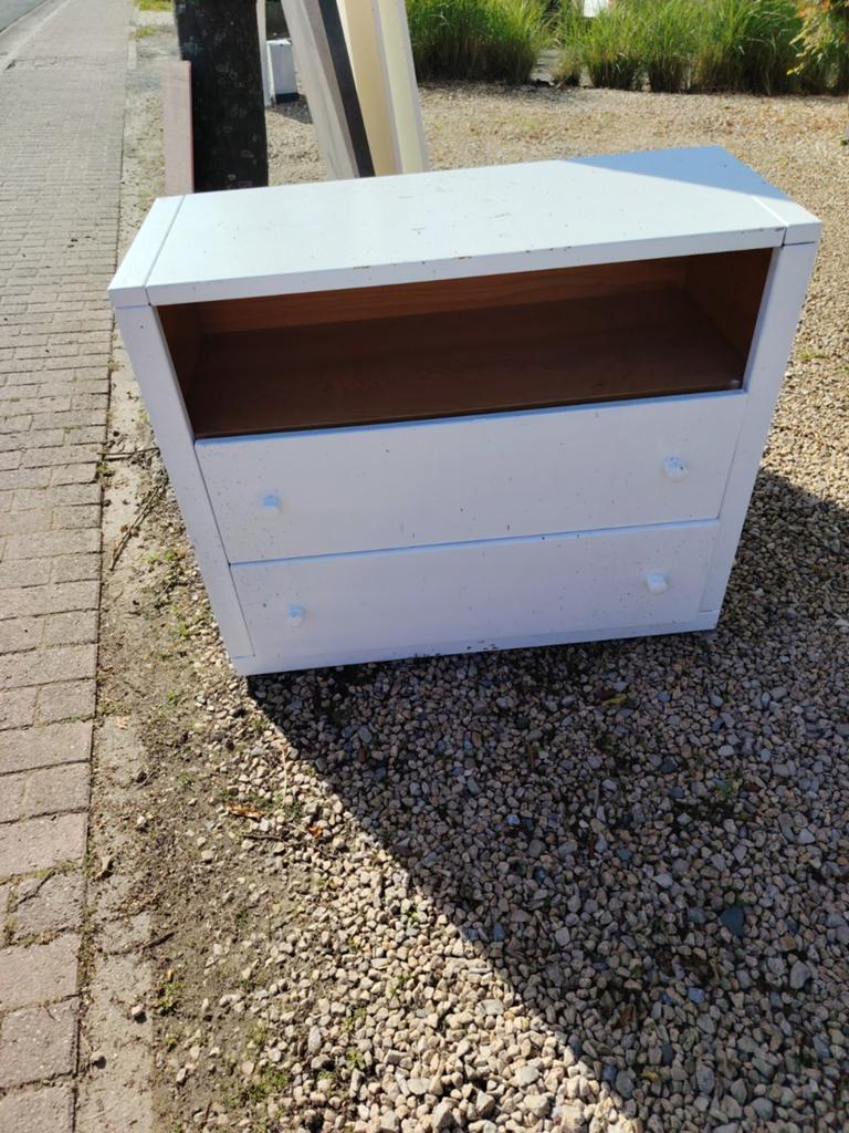Commode wit, Huis en Inrichting, Kasten | Ladekasten, Ophalen, Gebruikt, 1 of 2 laden, 50 tot 100 cm