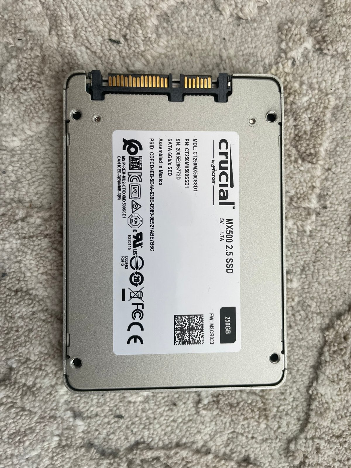 SSD 250GB, Computers en Software, Harde schijven, Ophalen, Zo goed als nieuw