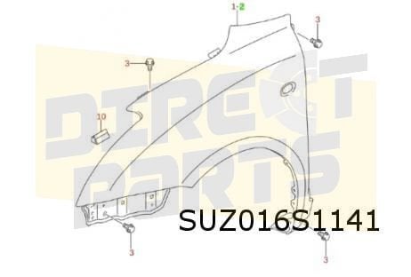 Suzuki Swift (3/05-9/10) voorscherm Links (JPP type 3 / 4) O, Neuf, -, -, Garde-boue