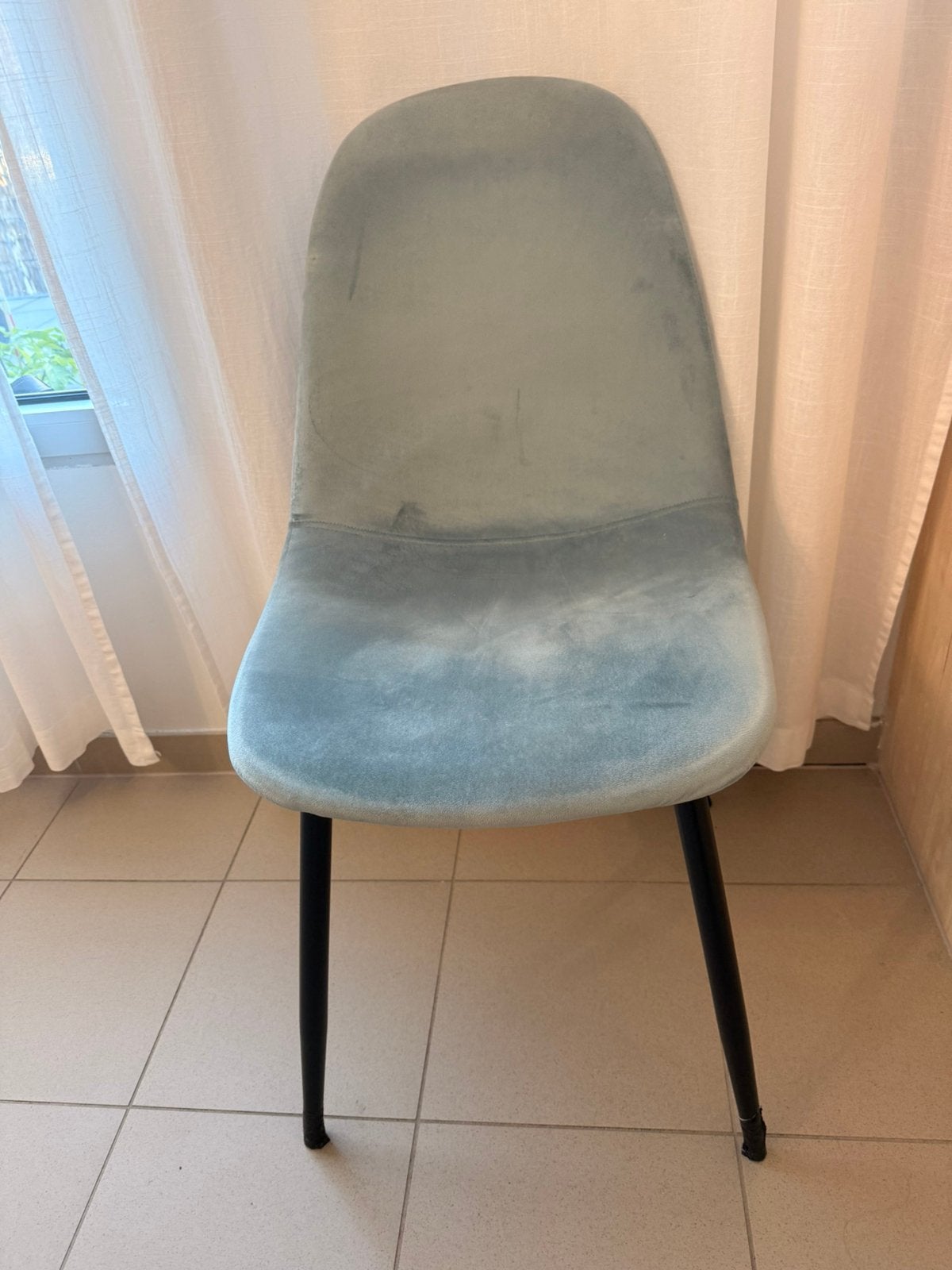 Eetkamerstoelen, Huis en Inrichting, Ophalen, Blauw, Zo goed als nieuw, Stof