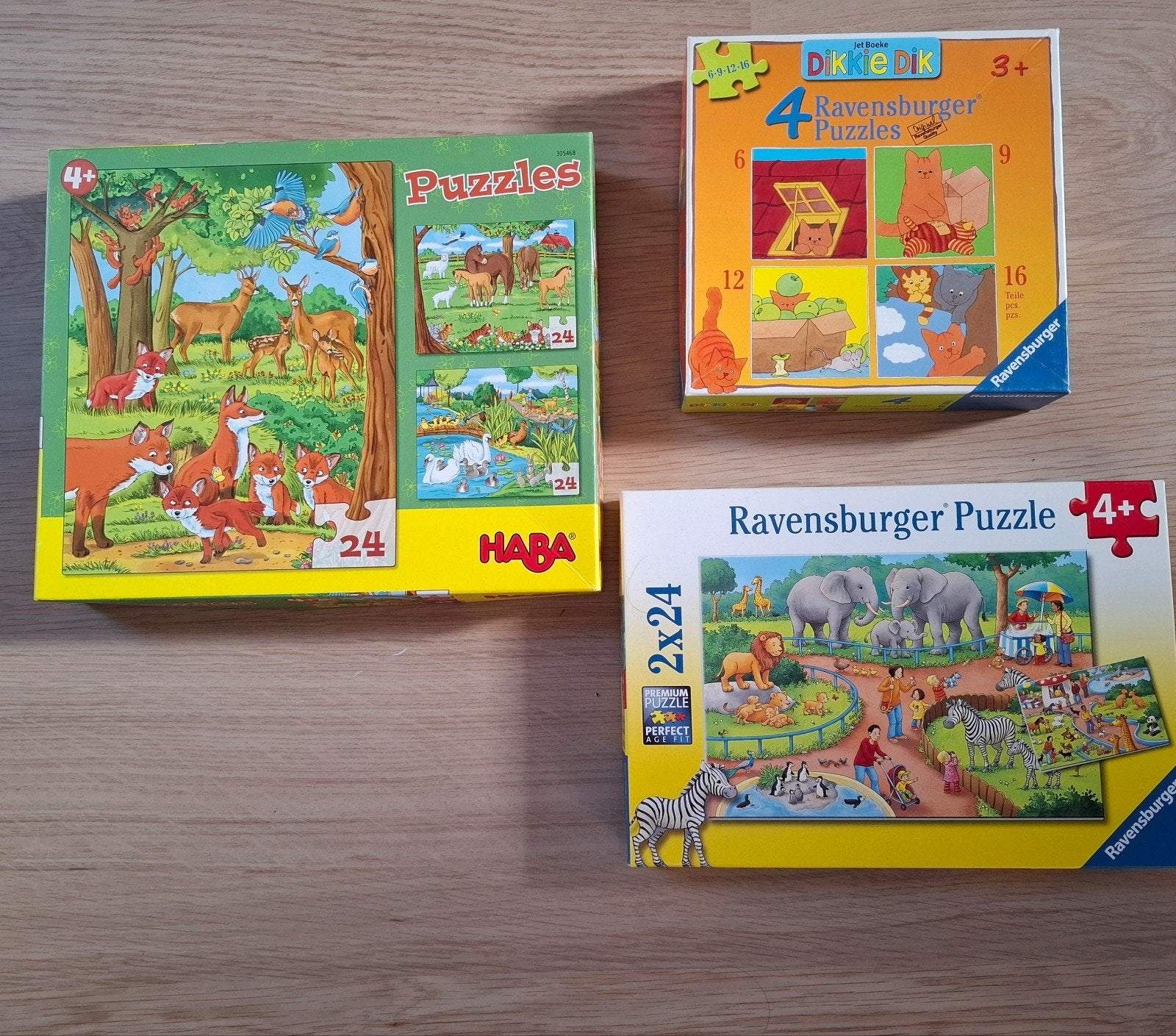 set van 3 puzzels, Ophalen, 10 tot 50 stukjes, Zo goed als nieuw, 2 tot 4 jaar