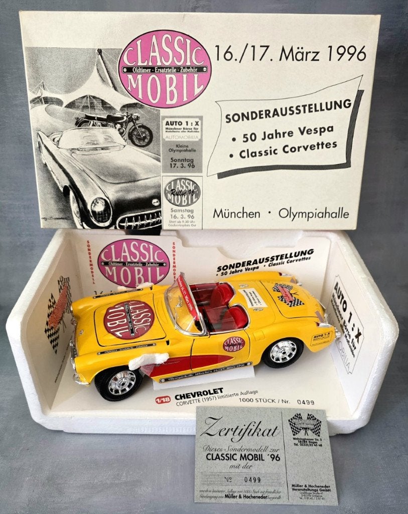 1/18 Burago - 1957 Chevrolet Corvette (Lim.Ed.1000st.), Verzenden, Zo goed als nieuw, Auto, Burago