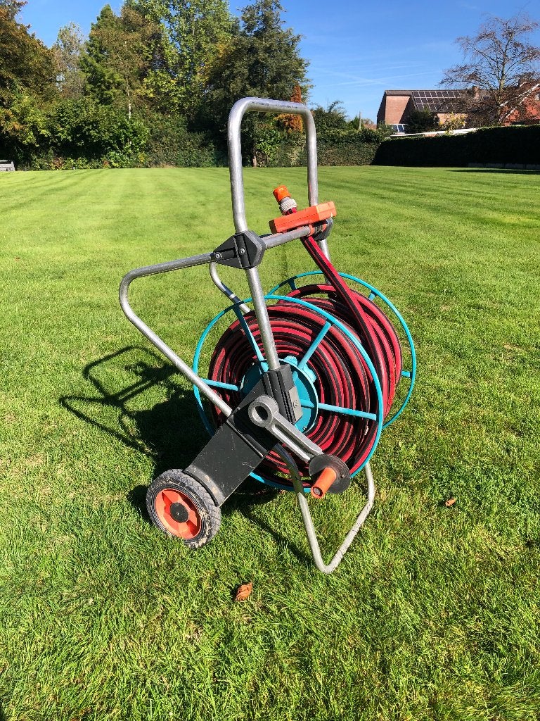Slanghaspel Gardena met rubberen slang, Tuin en Terras, Ophalen, Zo goed als nieuw, Tuinslanghaspel