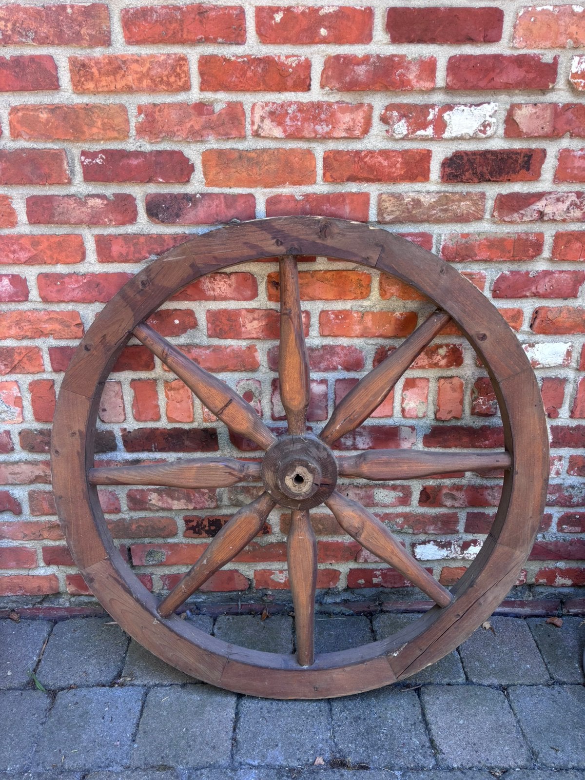 Groot en stevig houten wiel diameter 82cm, Doe-het-zelf en Bouw, Ophalen, Gebruikt, Overige houtsoorten, Overige typen