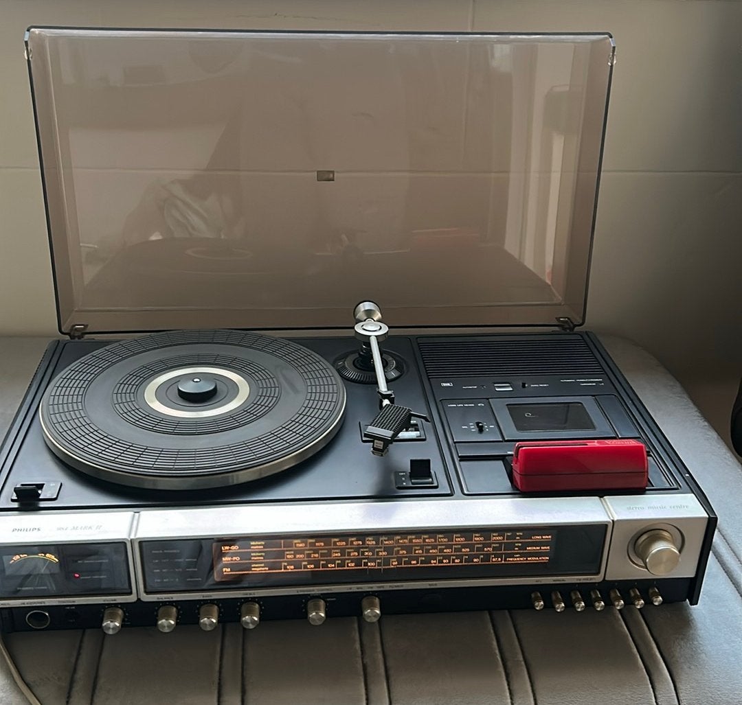 Ancienne chaîne hi-fi vintage avec platine vinyle, Enlèvement, Comme neuf