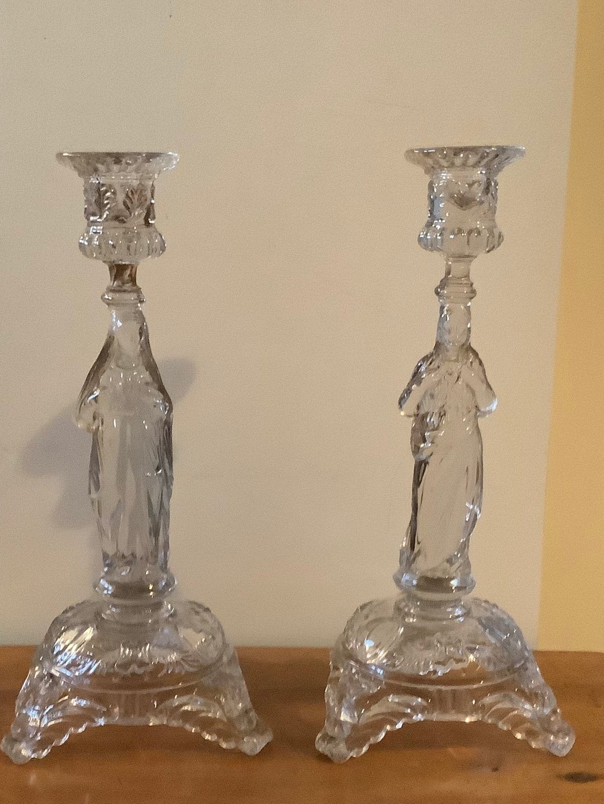 Val Saint Lambert – antieke kandelaars – 1913, Antiek en Kunst, Ophalen, Glas