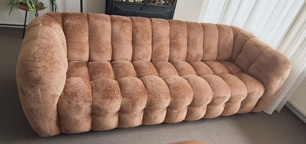 Nieuwe 3 zits bank model Gocoo, vintage mid-century design., Modern-vintage-design-midcentury-retro, 100 tot 125 cm, Ophalen of Verzenden